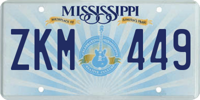 MS license plate ZKM449