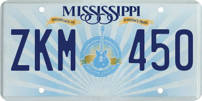 MS license plate ZKM450