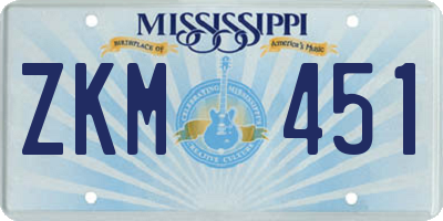 MS license plate ZKM451