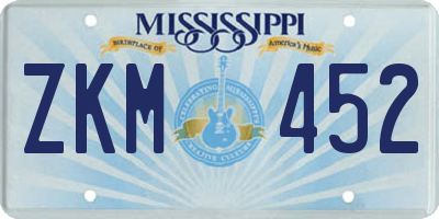 MS license plate ZKM452