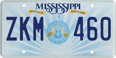 MS license plate ZKM460