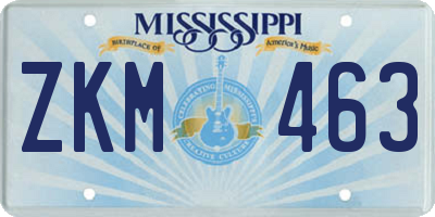 MS license plate ZKM463