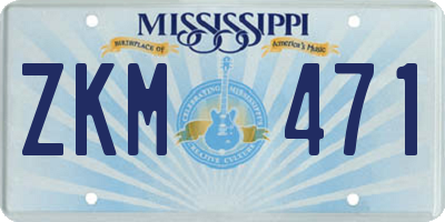 MS license plate ZKM471