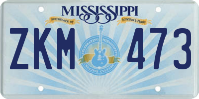 MS license plate ZKM473