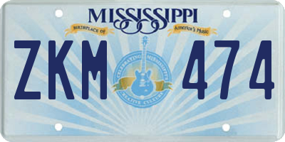 MS license plate ZKM474