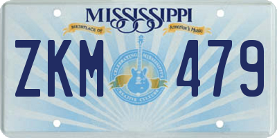 MS license plate ZKM479