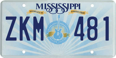 MS license plate ZKM481