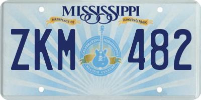 MS license plate ZKM482
