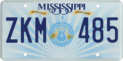 MS license plate ZKM485