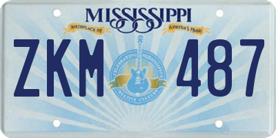 MS license plate ZKM487