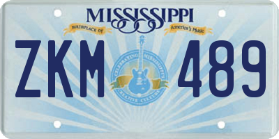 MS license plate ZKM489
