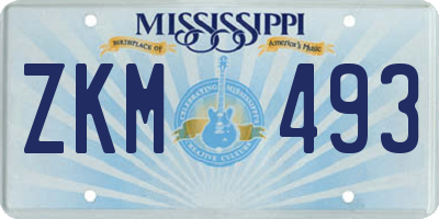 MS license plate ZKM493