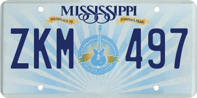 MS license plate ZKM497