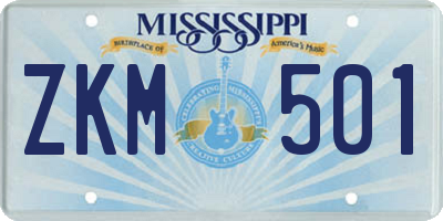 MS license plate ZKM501