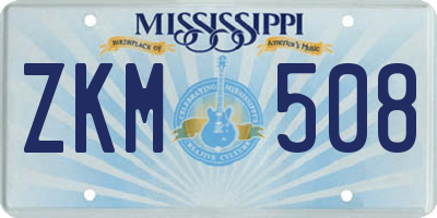 MS license plate ZKM508