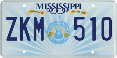 MS license plate ZKM510