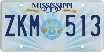 MS license plate ZKM513
