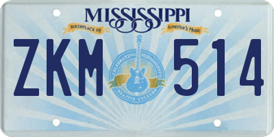 MS license plate ZKM514