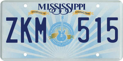 MS license plate ZKM515