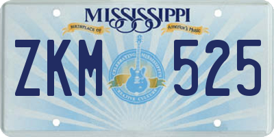 MS license plate ZKM525