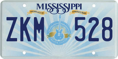 MS license plate ZKM528