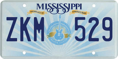 MS license plate ZKM529