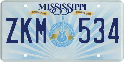 MS license plate ZKM534
