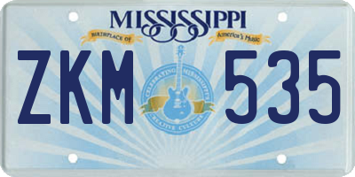 MS license plate ZKM535