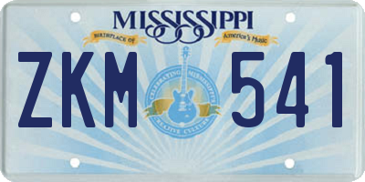MS license plate ZKM541
