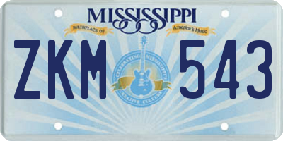 MS license plate ZKM543