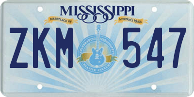 MS license plate ZKM547
