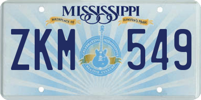 MS license plate ZKM549