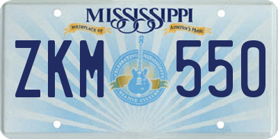 MS license plate ZKM550