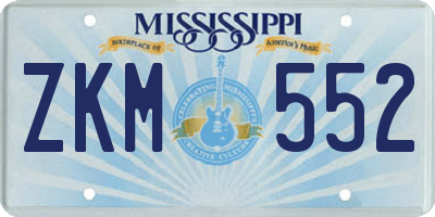 MS license plate ZKM552
