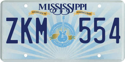 MS license plate ZKM554