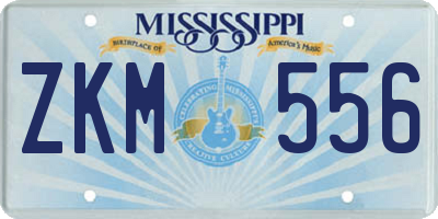 MS license plate ZKM556