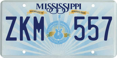 MS license plate ZKM557