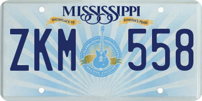 MS license plate ZKM558