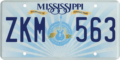 MS license plate ZKM563