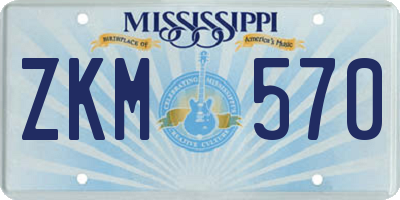 MS license plate ZKM570