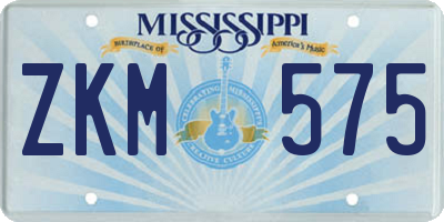 MS license plate ZKM575