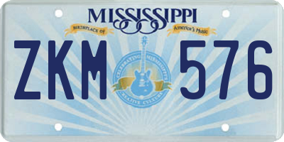 MS license plate ZKM576