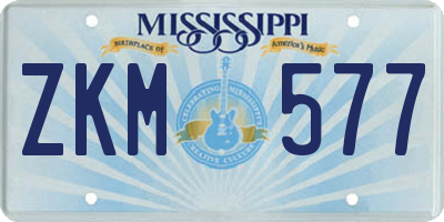 MS license plate ZKM577