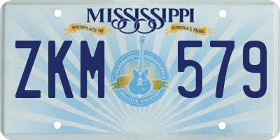 MS license plate ZKM579