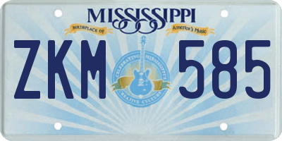 MS license plate ZKM585