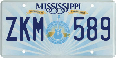 MS license plate ZKM589