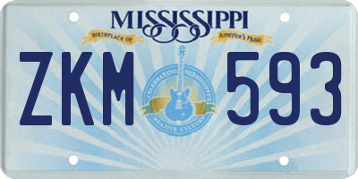 MS license plate ZKM593