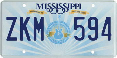 MS license plate ZKM594
