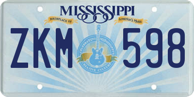MS license plate ZKM598