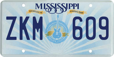MS license plate ZKM609